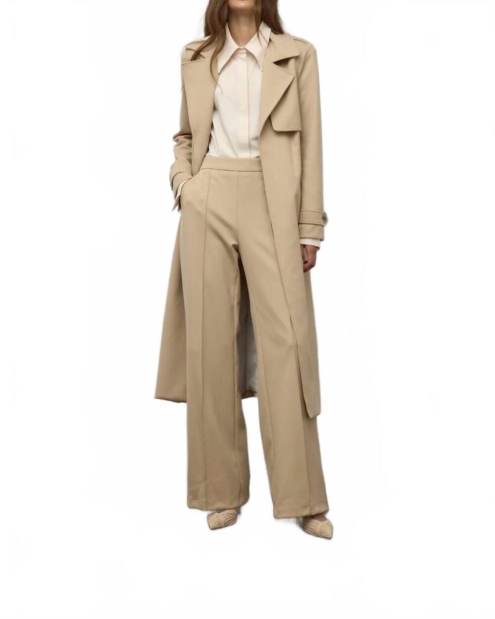 NEW IRIS SETLAKWE wide leg pintuck pant in taupe